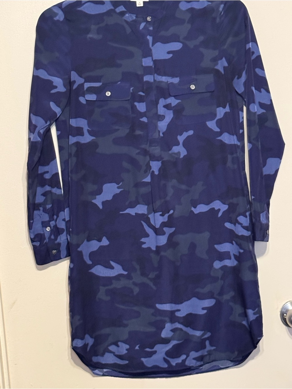 Women’s Gap Blue Camouflage Long-Sleeve Shirt dress